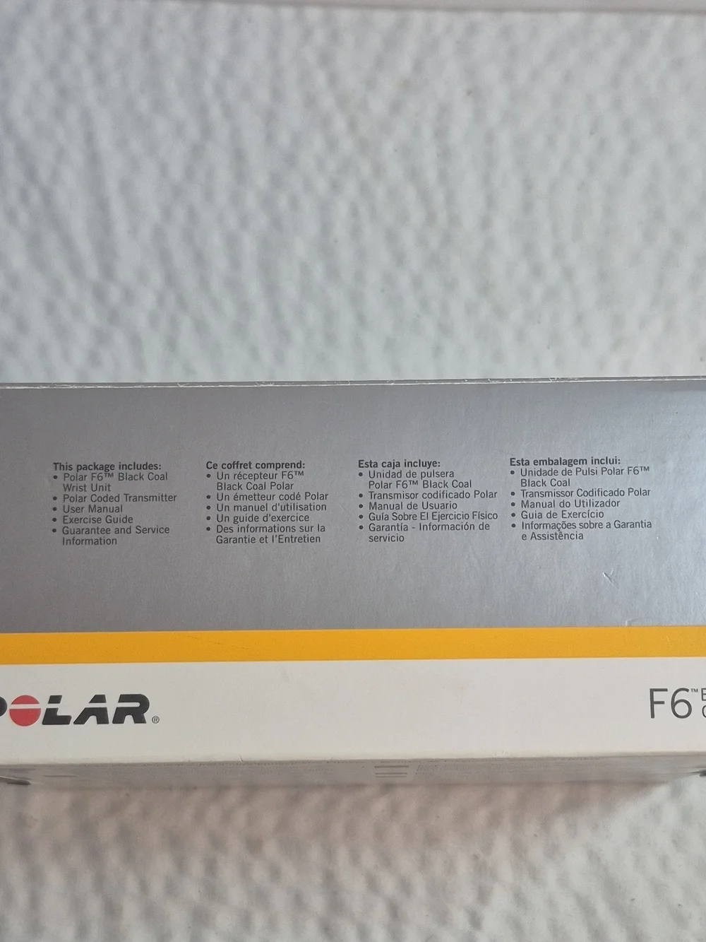 Polar F6 Black Heart Rate Monitor Wrist Unit w/ Chest Strap, Manual Set of 4